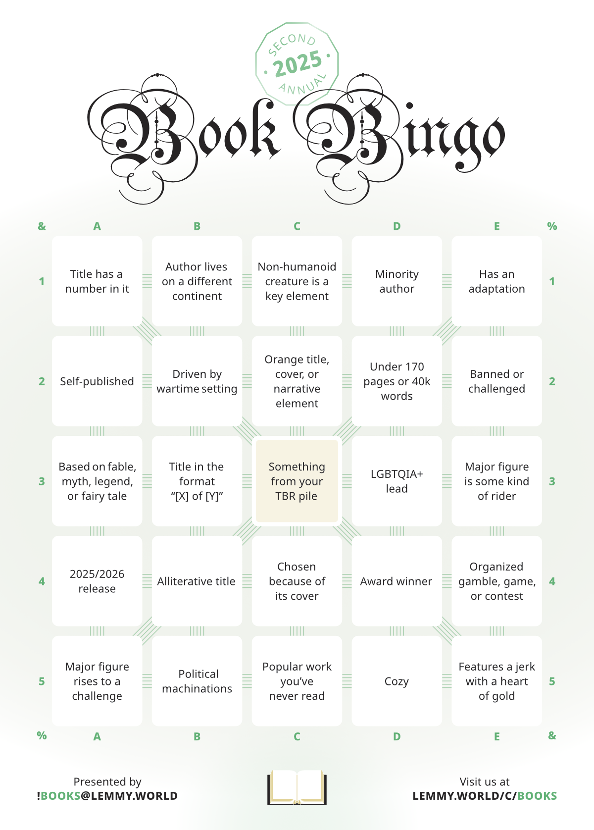 2025 Bingo Card